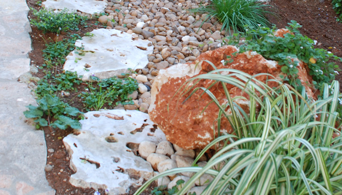 Rocks and pebbles combination
